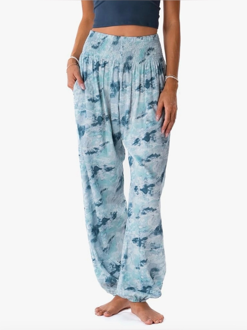 Lotus and Luna Thai Harem Pants in Amazonite